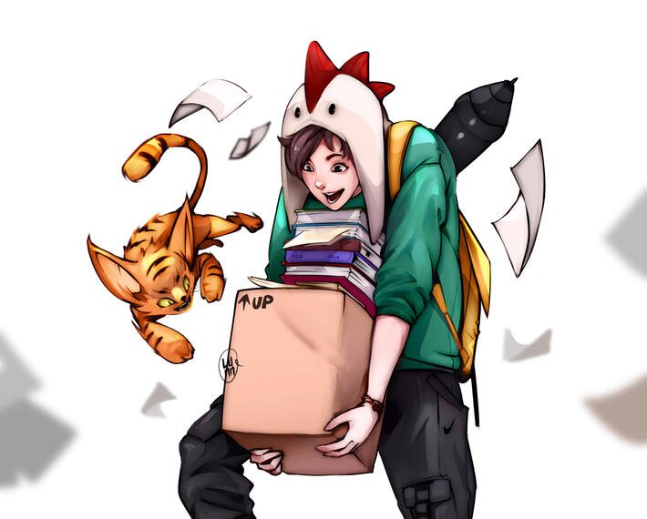 Boy and Cat [personal work]